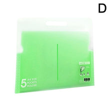 Load image into Gallery viewer, Portable Organ Bag Document Bag File Folder Expanding Wallet 5 Grid  A4 Organizer Paper Holder Office School Supplies Gift