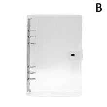 Load image into Gallery viewer, 1Pc Transparent Color Plastic Clip File FolderA4/A5/A6/A7 Notebook Loose Leaf Ring Binder Planner Agenda School Office Supplies